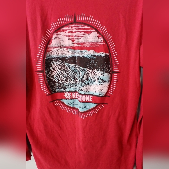 Keystone Colorado women's Large red long sleeve shirt skiing mountains v… - Picture 5 of 7